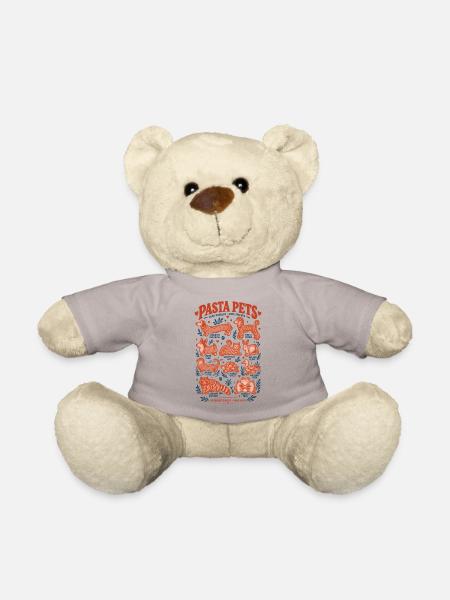Pasta Pets Lustige Nudeltiere Hunde Katzen Humor - Teddy - Taupe - Vorne
