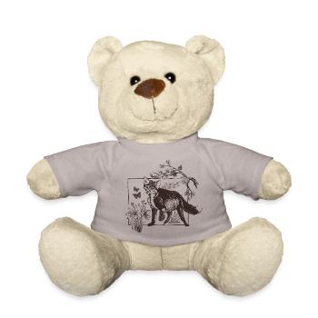 Waldfuchs im Blumenrahmen - Teddy - Taupe - Vorne