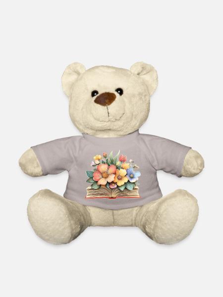 Buch mit Blumen - Teddy - Taupe