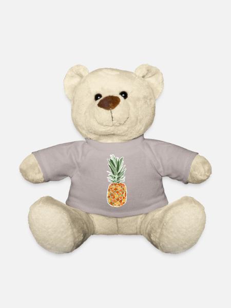 Tropische Ananas – Fruchtige Pop-Illustration - Teddy - Taupe