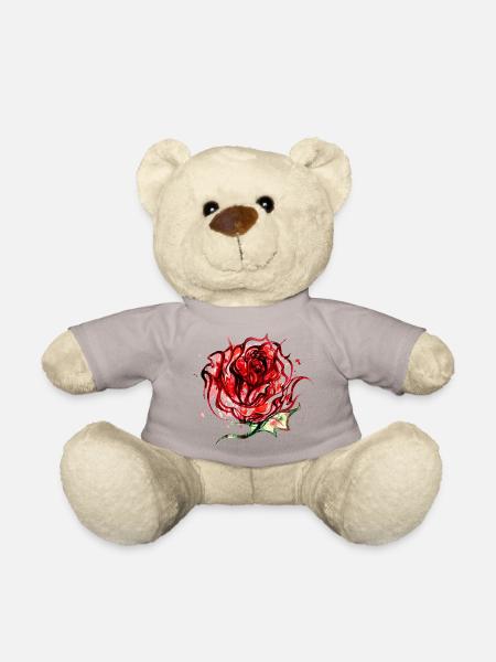 Rosenrot Aquarellrose Print - Teddy - Taupe