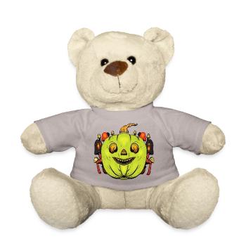 Grinsender Kürbis mit Pilzrahmen - Teddy - Taupe - Vorne