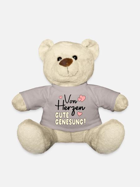Genesungswünsche HERZ - Teddy - Taupe
