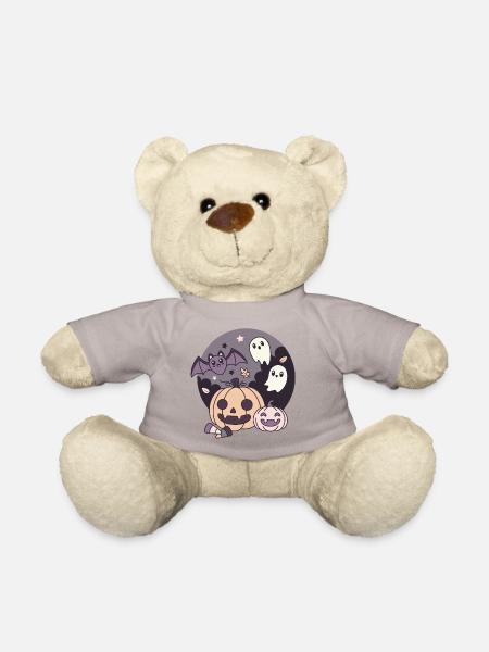 Halloween Kawaii Design Kürbis Geister Fledermaus - Teddy - Taupe