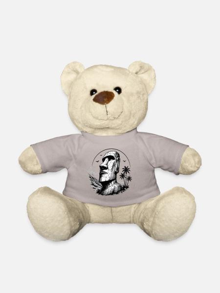 Moai Osterinsel Statue  - Teddy - Taupe - Vorne