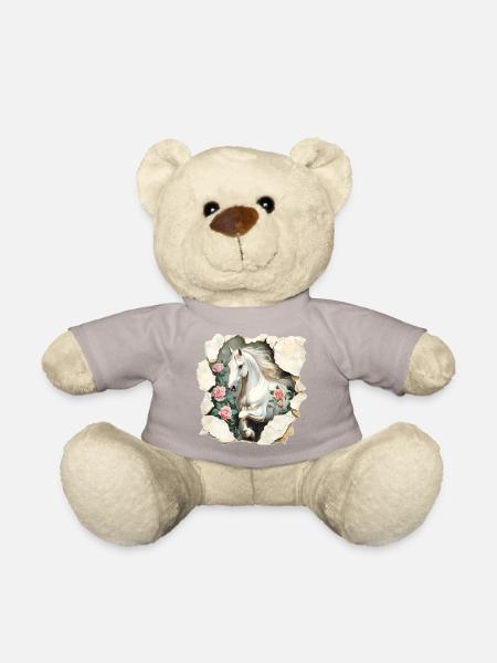 Pferd mit Rosen - Teddy - Taupe
