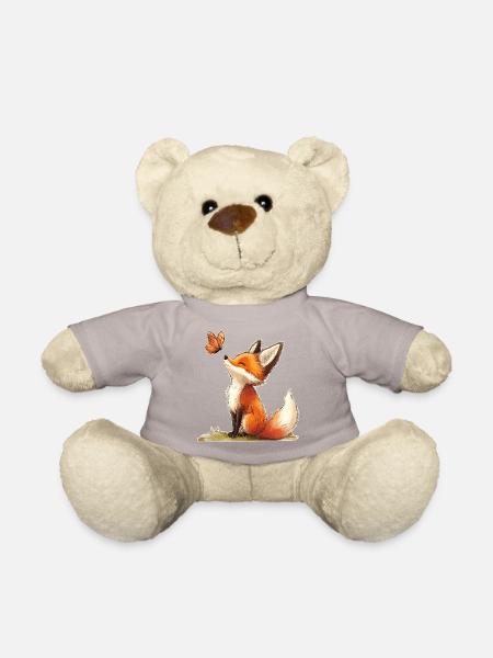 Fuchs mit Schmetterling - Teddy - Taupe