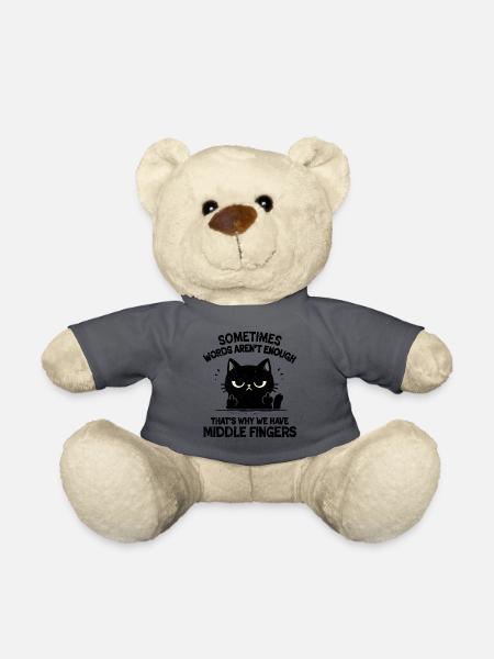 Deshalb haben wir Mittelfinger - Teddy - Anthrazit - Vorne