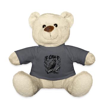 F-CAW-F Gothic Raven Dark Humor Crow - Teddy - Anthrazit - Vorne