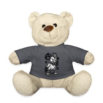 Punk Rock Duck Mohawk Anarchy Bird - Teddy - Anthrazit - Vorne