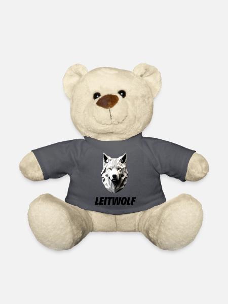 weißer Kopf vom Leitwolf - Teddy - Anthrazit