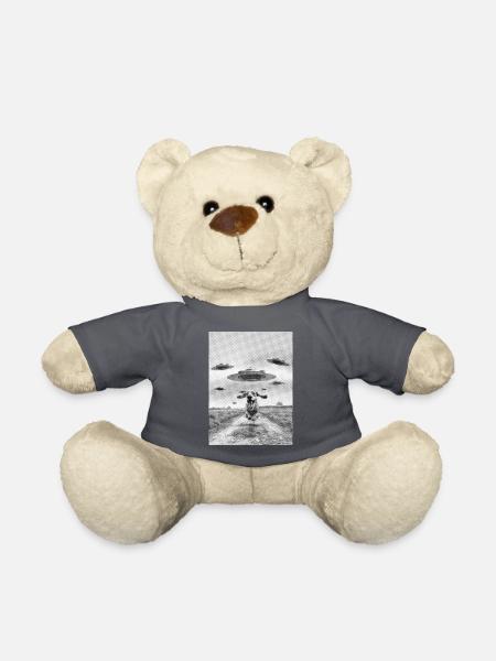 Hund und UFO Geschenk für Science Fiction Fans - Teddy - Anthrazit