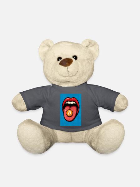 Pop Art Bitcoin Motiv - Teddy - Anthrazit