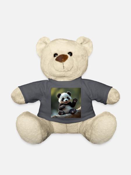 Niedlicher Panda in 3D - Teddy - Anthrazit