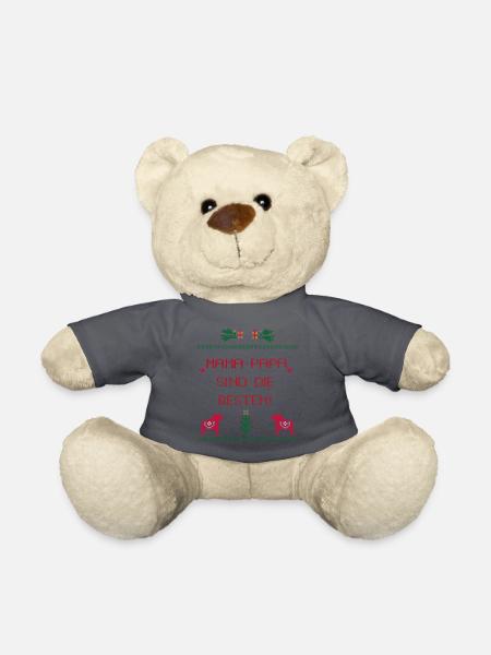 Weihnachten, Mama und Papa sind die Besten - Teddy - Anthrazit