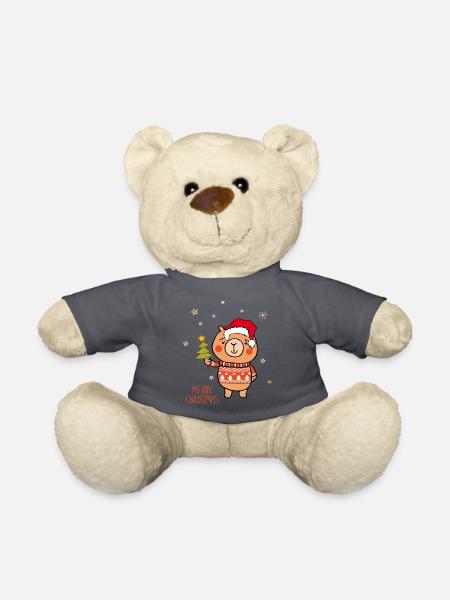 Merry Christmas Teddy - Teddy - Anthrazit
