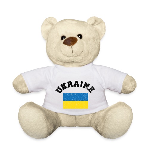 flaga ukrainy distblack - Pluszowy miś