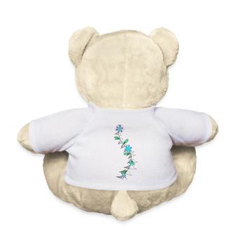 S-curve colourful spine floral Scoliosis - Teddy Bear - white - Back