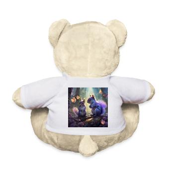 Ein paar süße Eichhörnchen ganz in Lavendel - Teddy - Weiß - Hinten