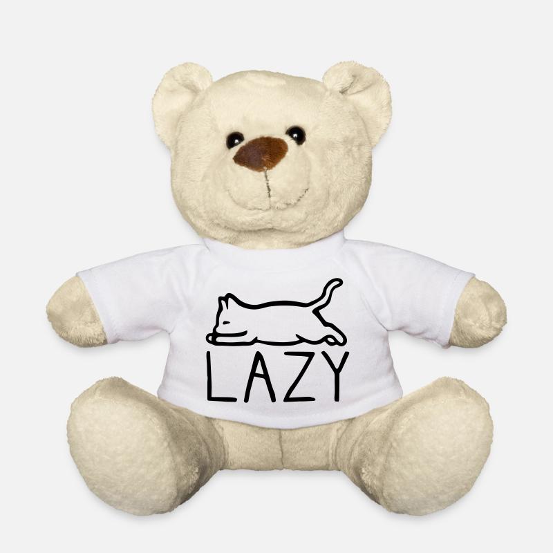 Lazy cat - Teddy Bear - white