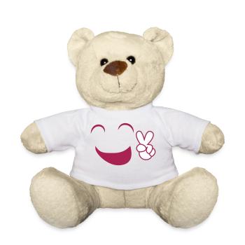 Please smile Smile-Shirt tees - Teddy Bear - white - Front