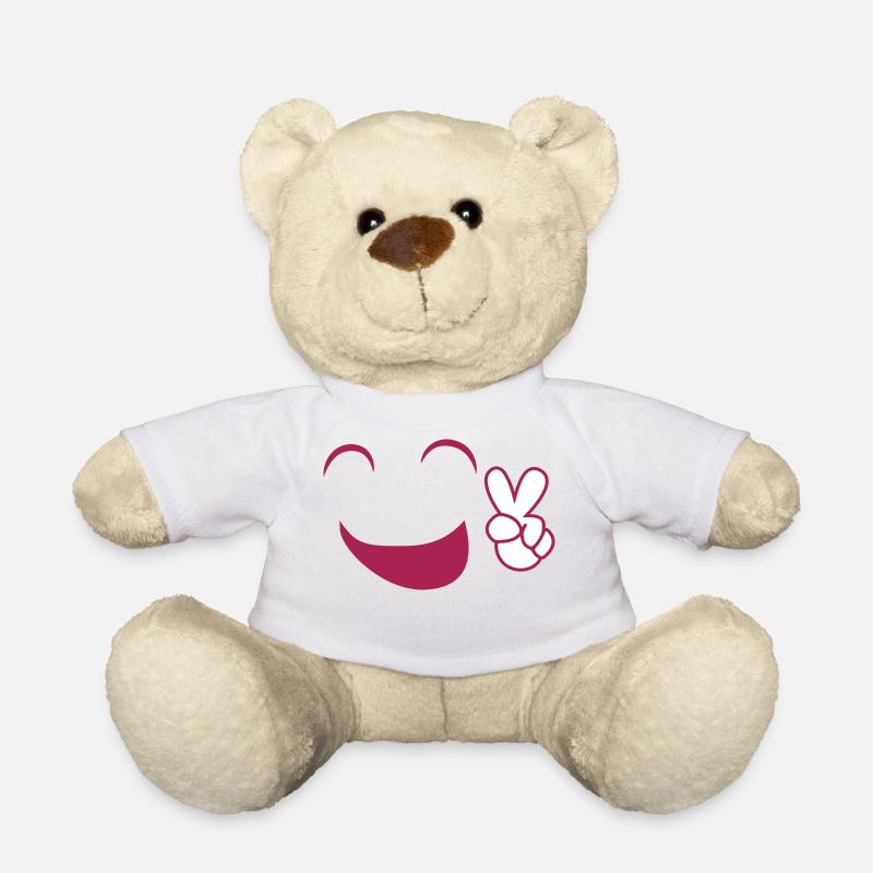 Bitte Lächeln Smile-Shirt tees - Teddy - Weiß
