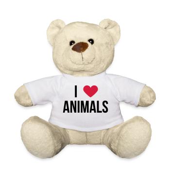 J'aime les animaux! disant cadeau - Nounours - blanc - Devant