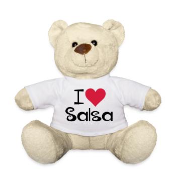 J'aime la salsa - chemise de danse de salsa - Nounours - blanc - Devant