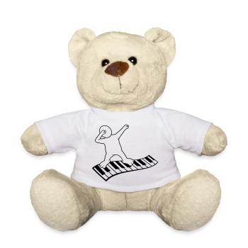 piano dab dabbing music dance keyboard piano ta - Teddy Bear - white - Front