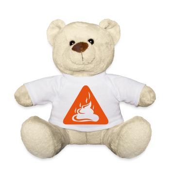 poop danger triangle - Teddy Bear - white - Front