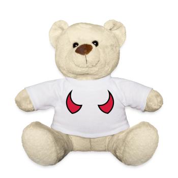 Teufelshörner - cornes de diable - cornes du diable - Nounours - blanc - Devant