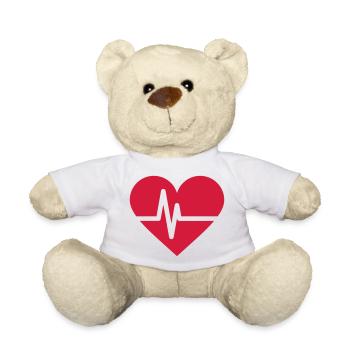 Heartbeat Herz Herzschlag - Teddy - Weiß - Vorne
