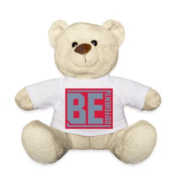 Be different Logo Design - Teddy Bear - white - Front