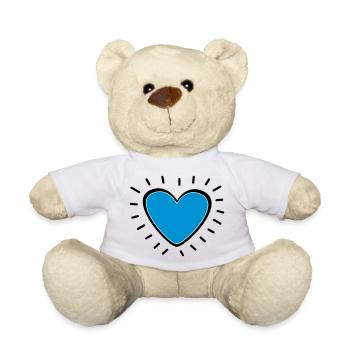 Herz hellblau - Teddy - Weiß - Vorne