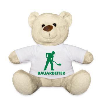 Construction worker construction site 1 - Teddy Bear - white - Front