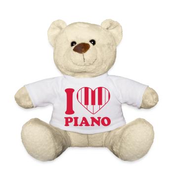 I Love Piano Piano Heart Music Instrument Love - Teddy Bear - white - Front