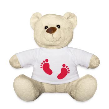 Bébé pieds - Nounours - blanc - Devant