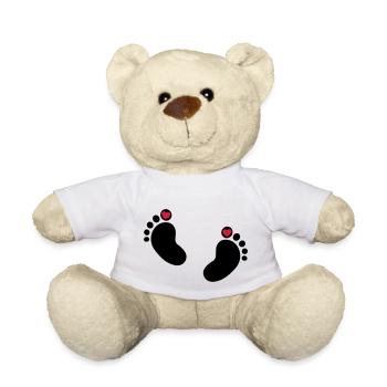 Baby - Füße - Babyfüße - Teddy - Weiß - Vorne