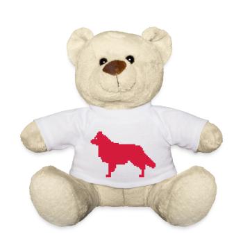 Australian Shepherd avec queue, traditionnel - Nounours - blanc - Devant