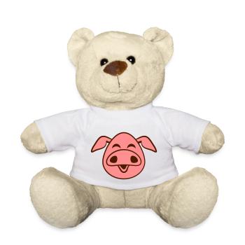 Visage De Cochon Animal Amour Petit Cochon Mignon - Nounours - blanc - Devant