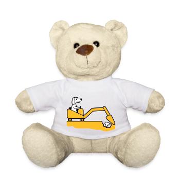 os de chien enterrer pelle excavatrice creuser creuser à l’aide d’un chien - Nounours - blanc - Devant