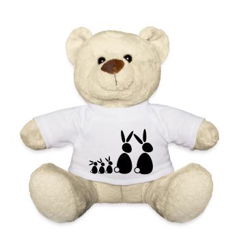 5 Hasen Familie Kinder Eltern drei Geschwister Süß - Teddy - Weiß - Vorne