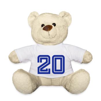 College Numbers, Nummern, Sports Numbers, 20 - Teddy - Weiß - Vorne