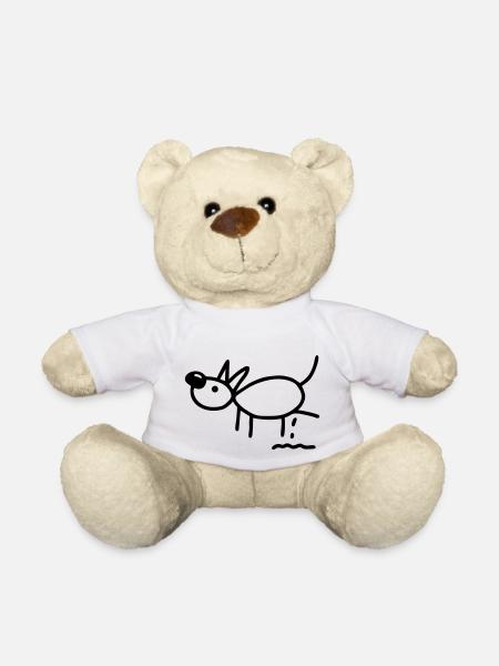 Hund pinkelt - Teddy - Weiß
