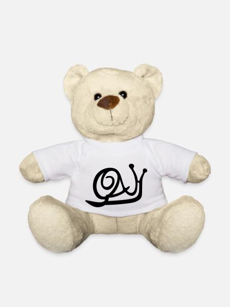 Black Snail Happy Garden - Teddy Bear - white