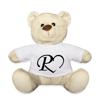 Coeur Lettre P - Nounours - blanc - Devant