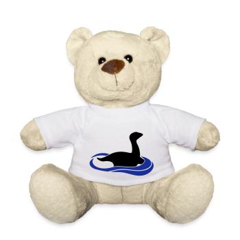 Dinosaur loch ness monster in the water - Teddy Bear - white - Front