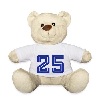 College Numbers, Nummern, Sports Numbers, 25 - Teddy - Weiß - Vorne