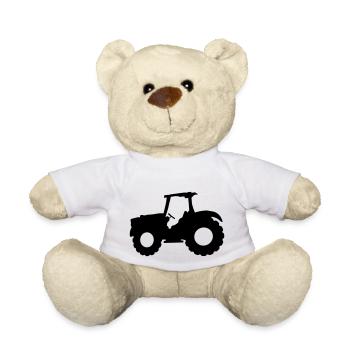 Symbole Tracteur agricole - Nounours - blanc - Devant