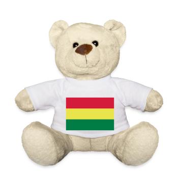Bolivia flag / Drapeau Bolivie - Teddy Bear - white - Front
